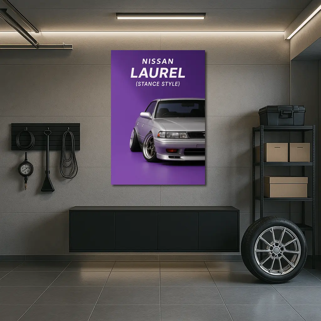 Nissan Laurel Stance Style Purple Background – Wall Art
