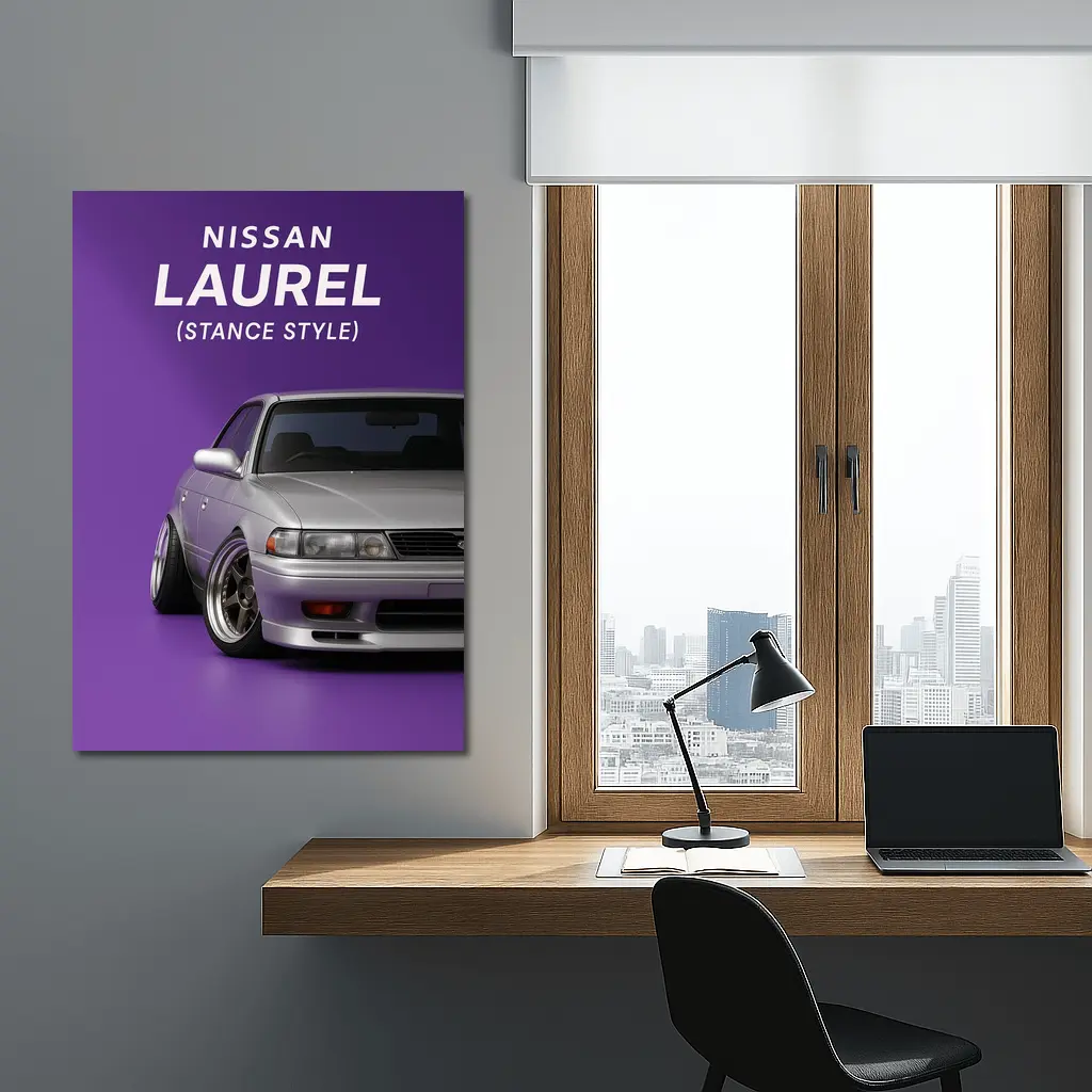 Nissan Laurel Stance Style Purple Background – Wall Art