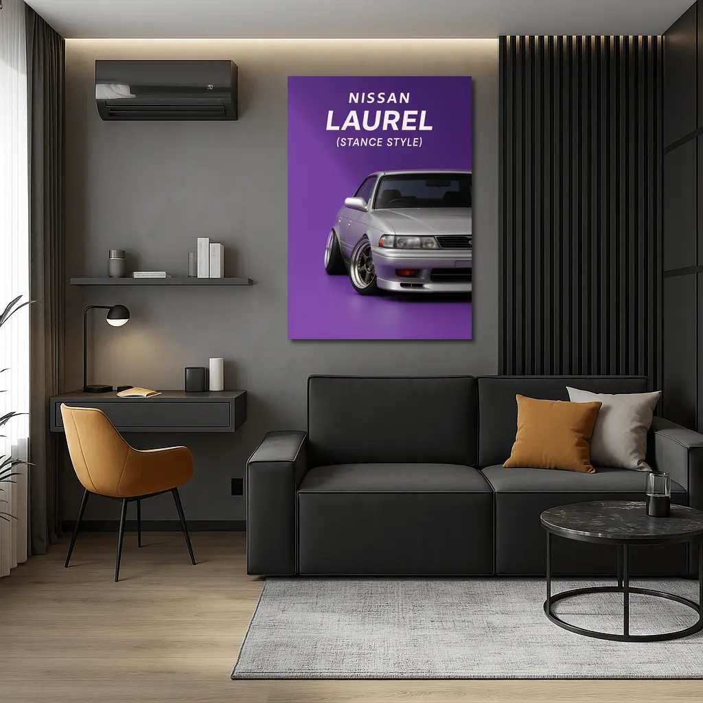 Nissan Laurel Stance Style Purple Background – Wall Art