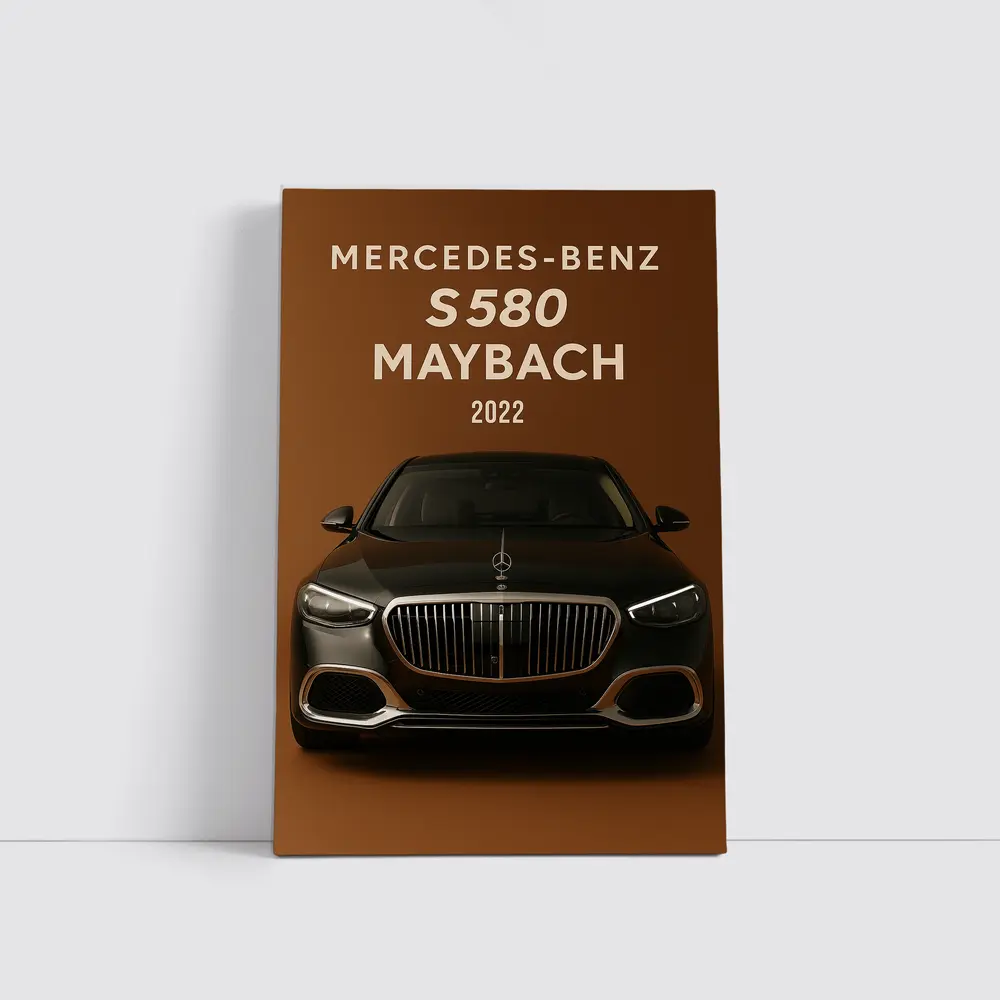 Mercedes Benz S580 Maybach Brown Background – Wall Art