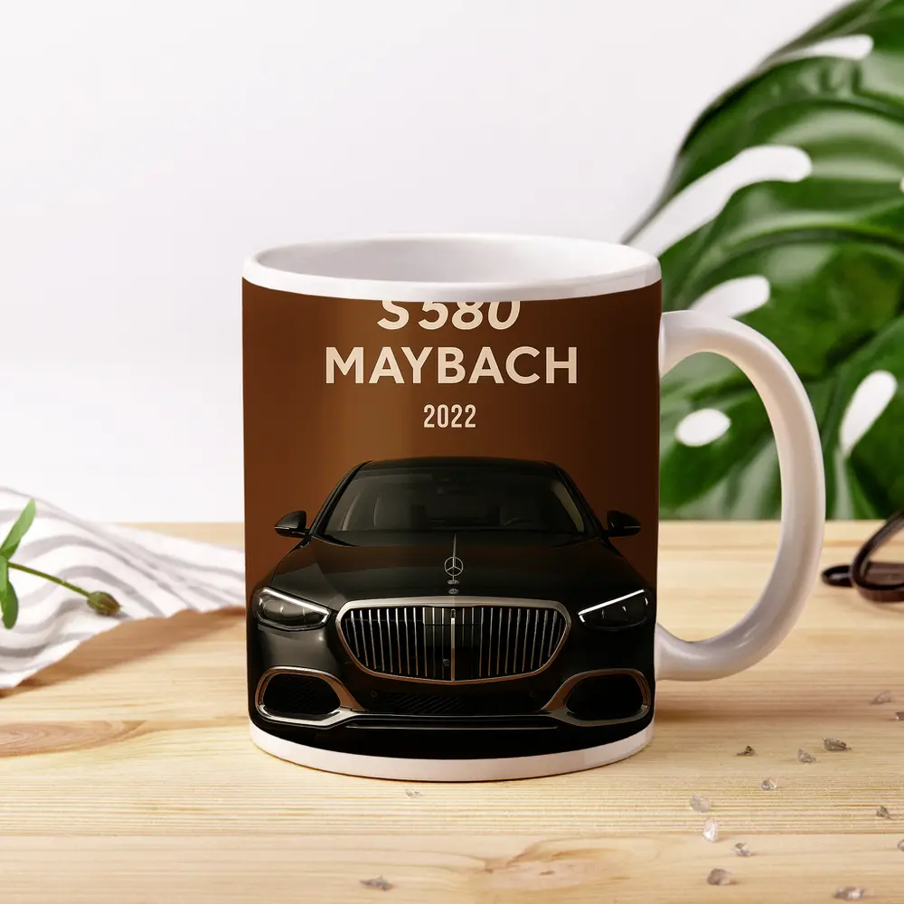 Mercedes Benz S580 Maybach Brown Background – Mugs