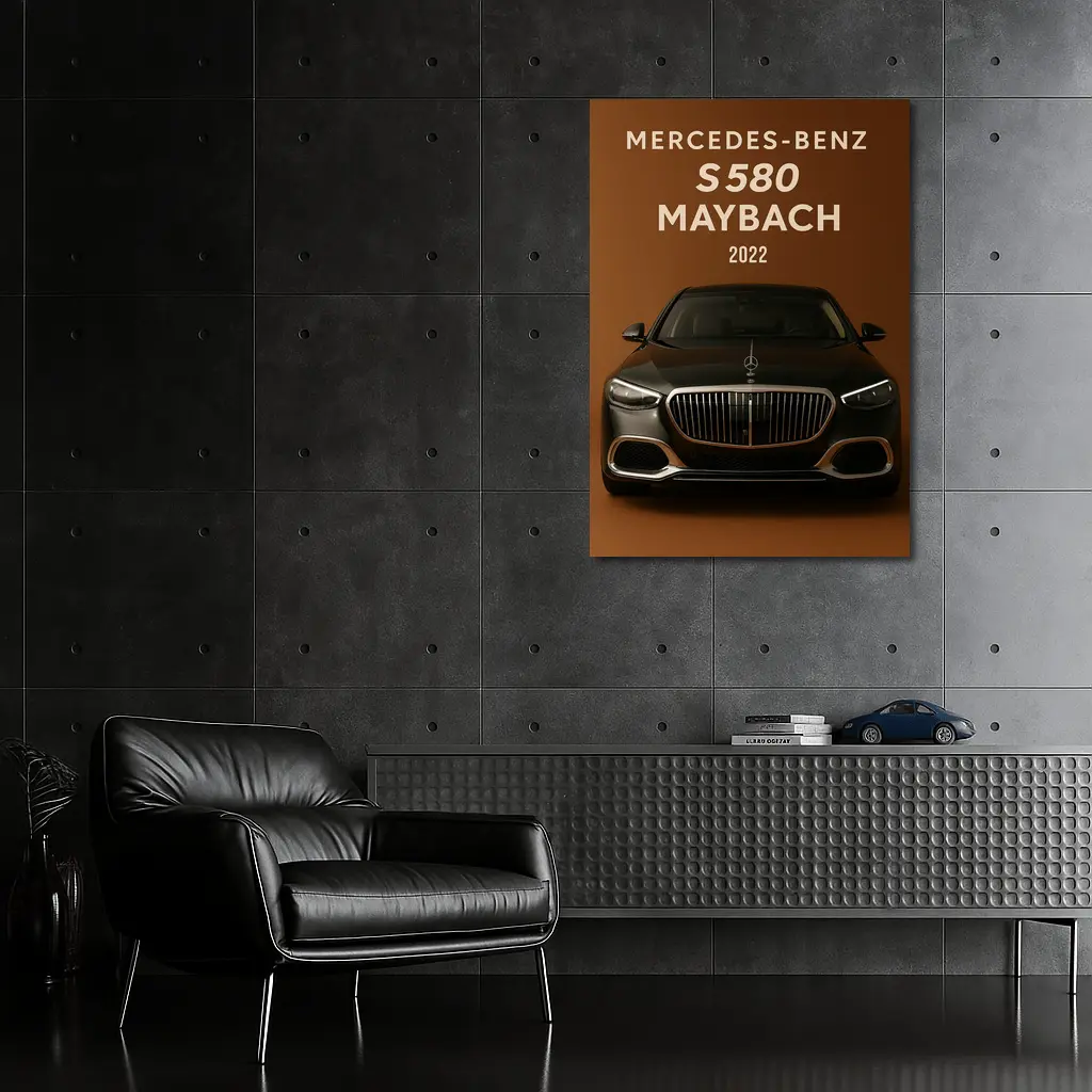 Mercedes Benz S580 Maybach Brown Background – Wall Art