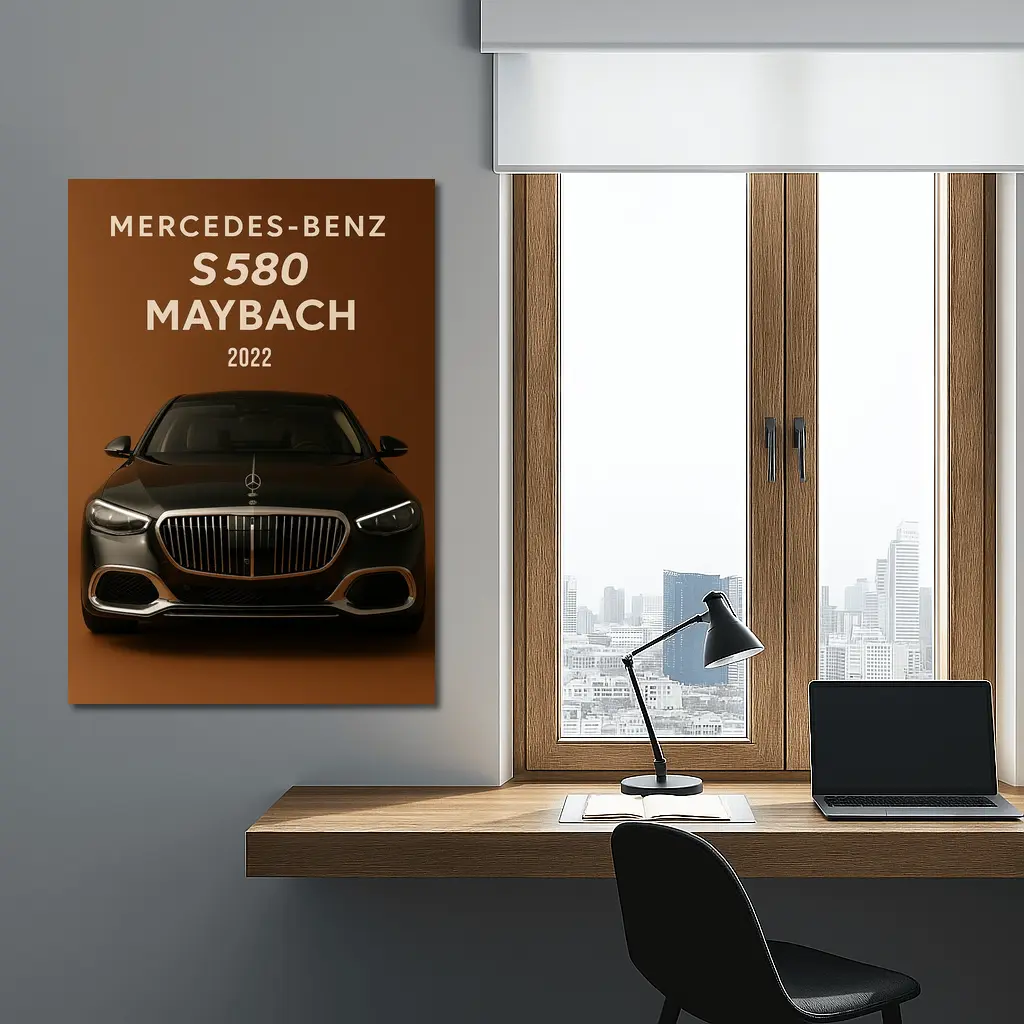 Mercedes Benz S580 Maybach Brown Background – Wall Art