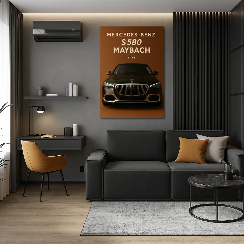 Mercedes Benz S580 Maybach Brown Background – Wall Art