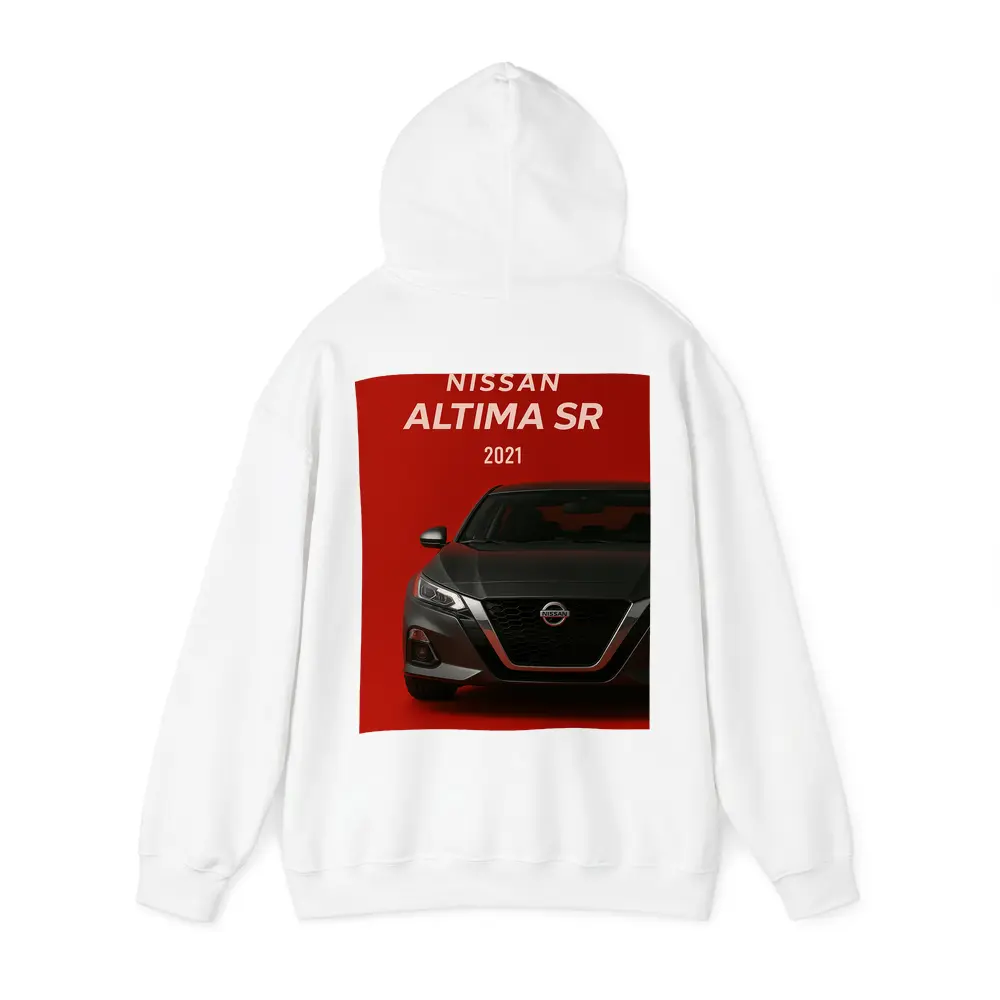 Nissan Altima SR Front View Red Background – Hoodies