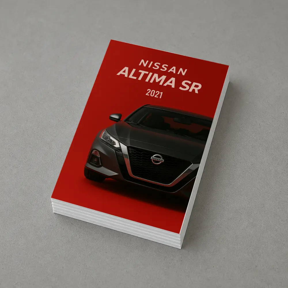 Nissan Altima SR Front View Red Background – Postcards