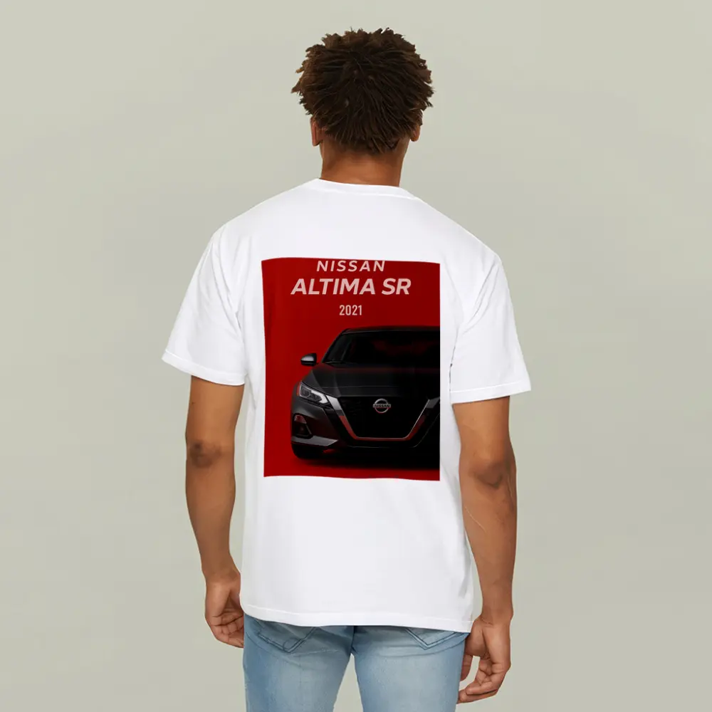 Nissan Altima SR Front View Red Background – T-Shirts