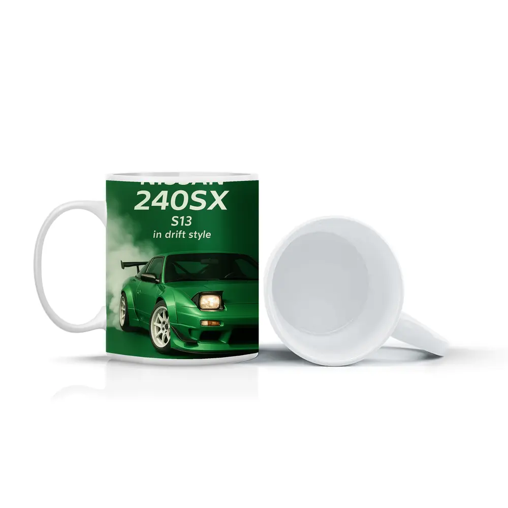 Nissan 240SX S13 Green Drift Style Art – Mugs