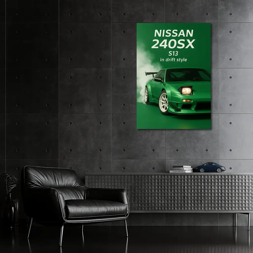 Nissan 240SX S13 Green Drift Style Art – Wall Art