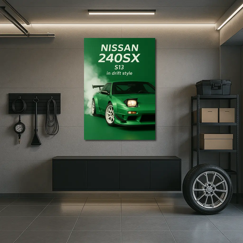 Nissan 240SX S13 Green Drift Style Art – Wall Art