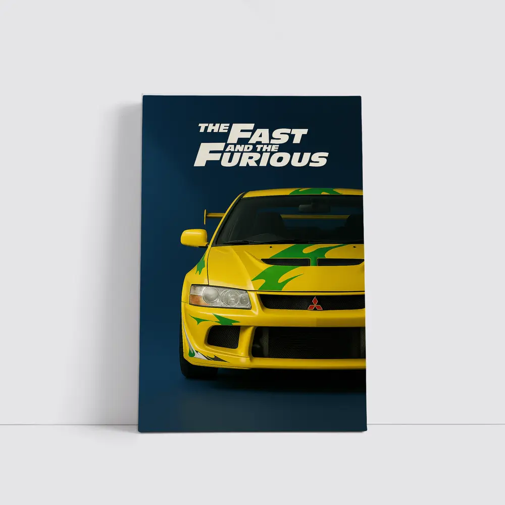 Mitsubishi Lancer Evolution VII CT9A Yellow Fast and Furious – Wall Art