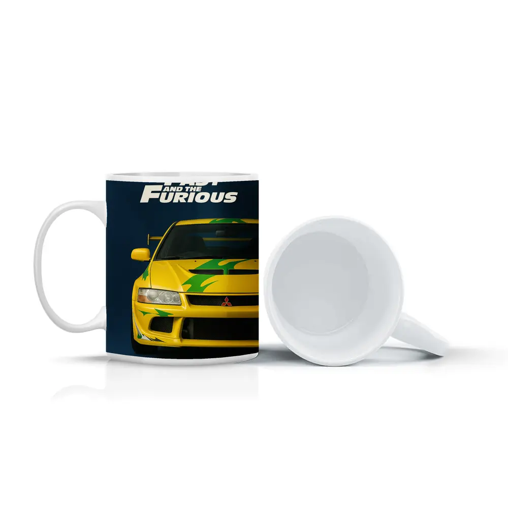 Mitsubishi Lancer Evolution Fast Furious Yellow – Mugs