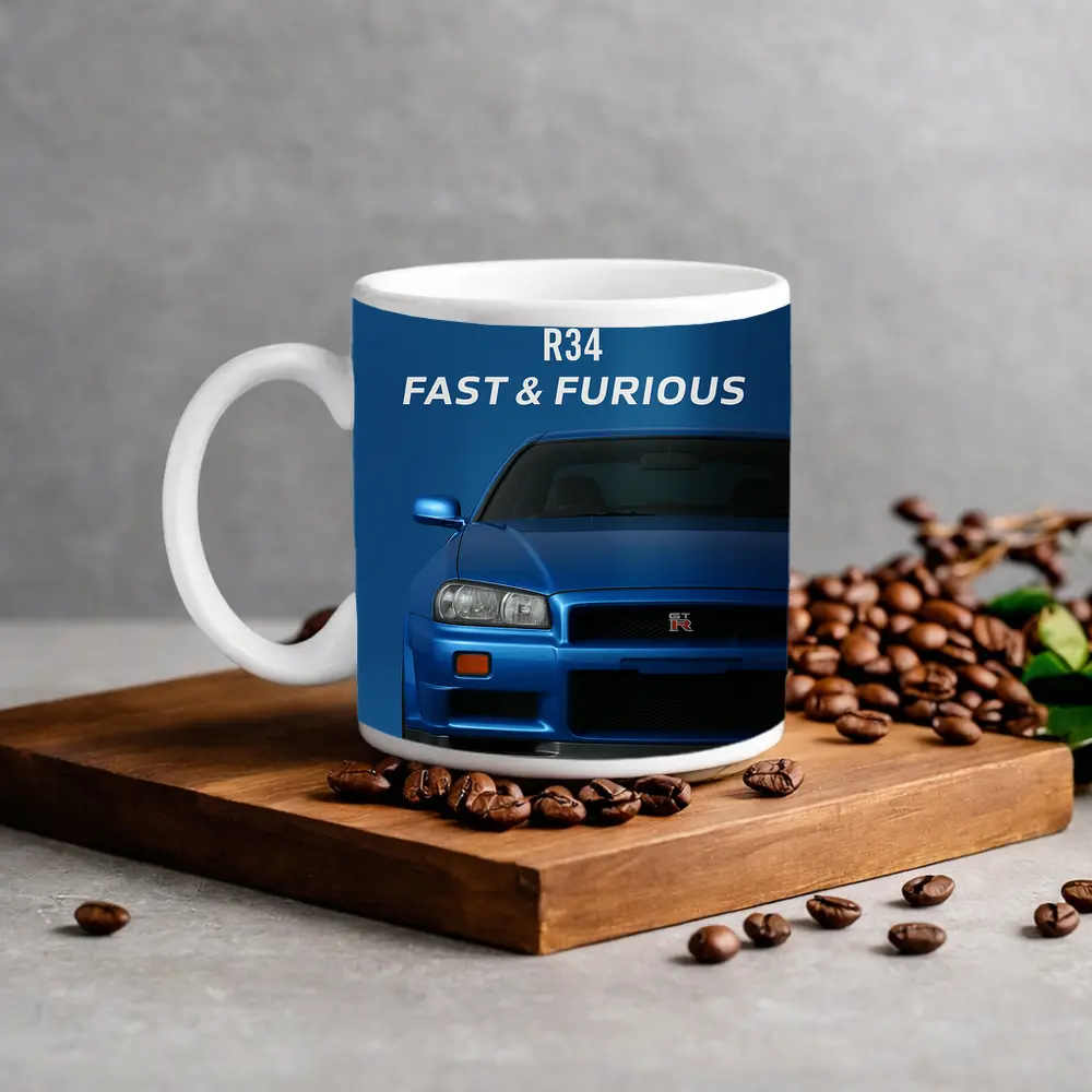 Nissan Skyline GT-R R34 Blue Wall Art – Mugs