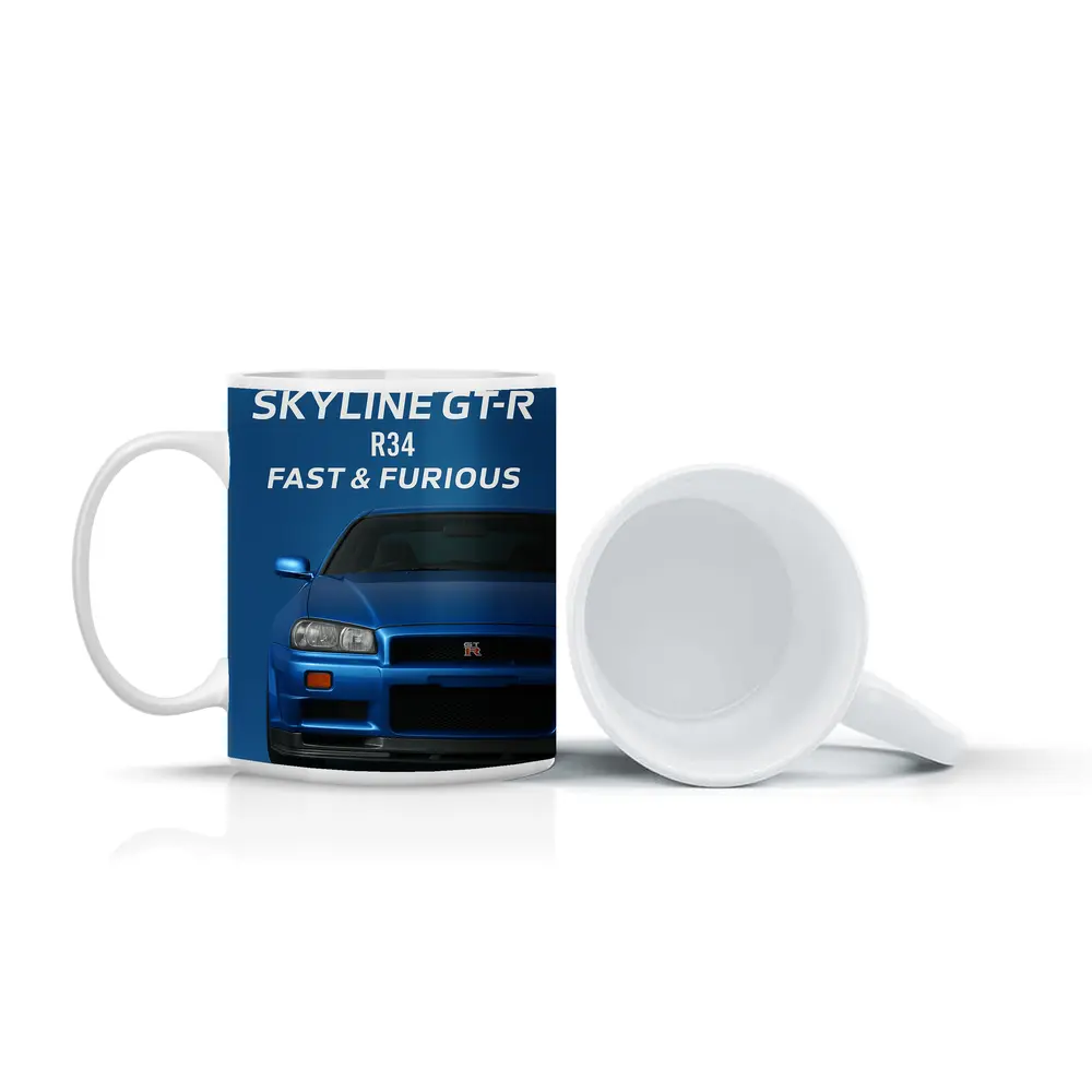 Nissan Skyline GT-R R34 Blue Wall Art – Mugs