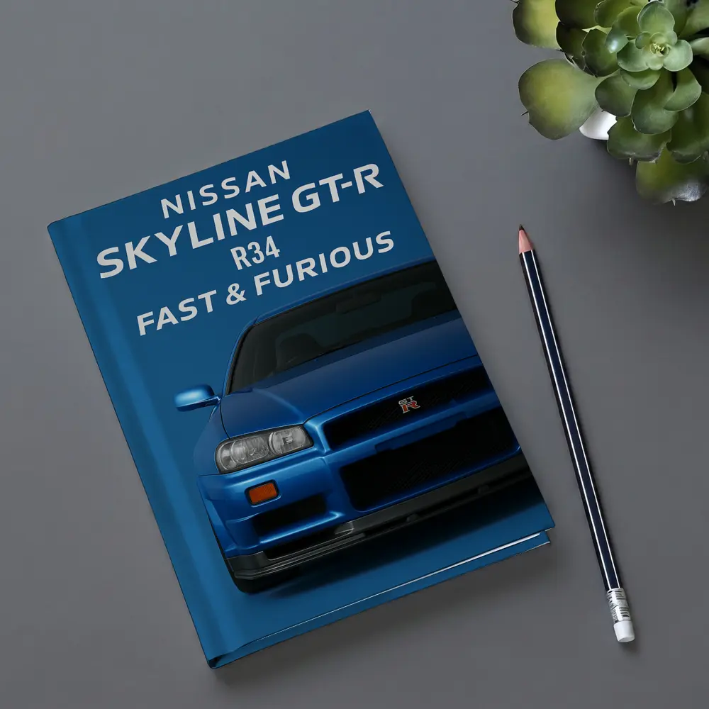 Nissan Skyline GT-R R34 Blue Wall Art – Notebooks