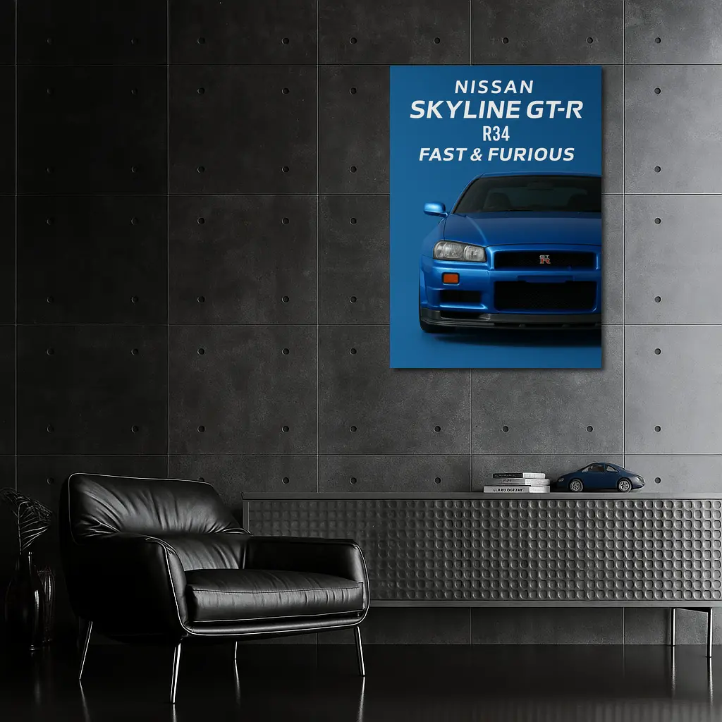 Nissan Skyline GT-R R34 Blue Wall Art – Wall Art