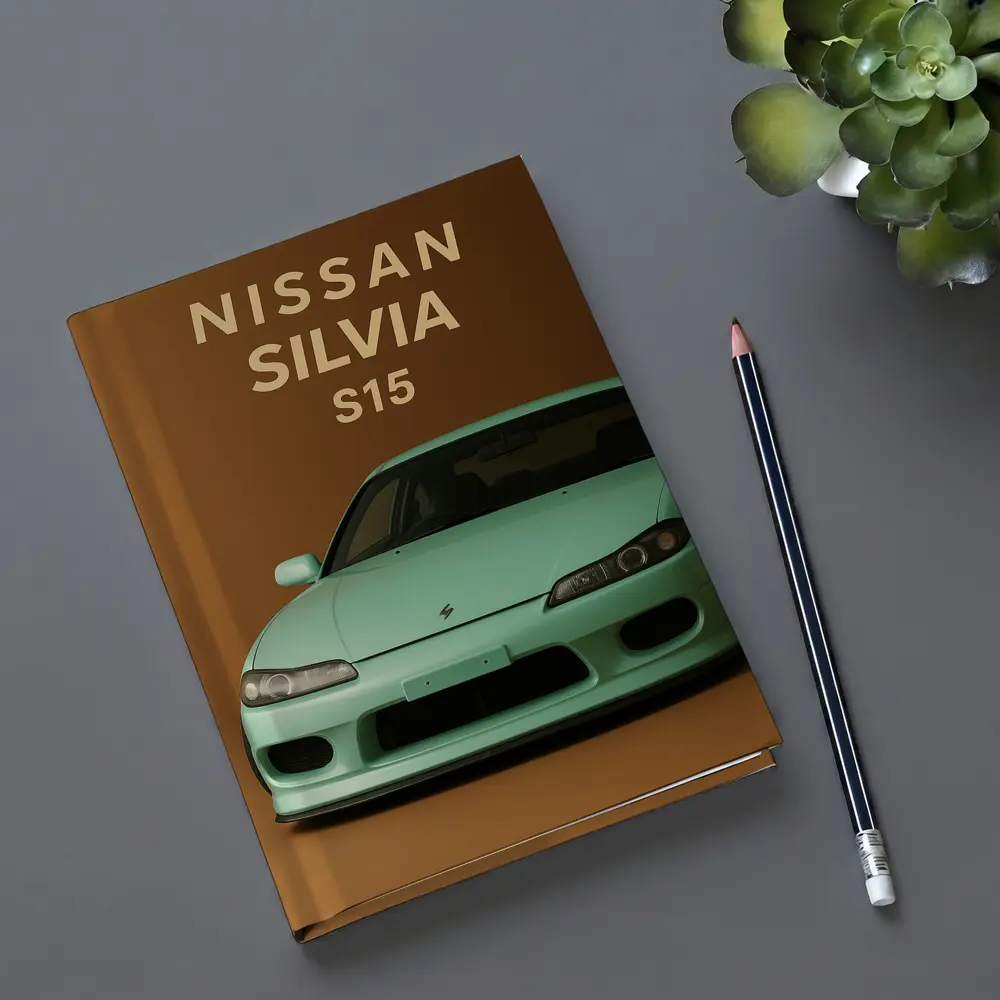 Nissan Silvia S15 Mint Green Brown Background – Notebooks