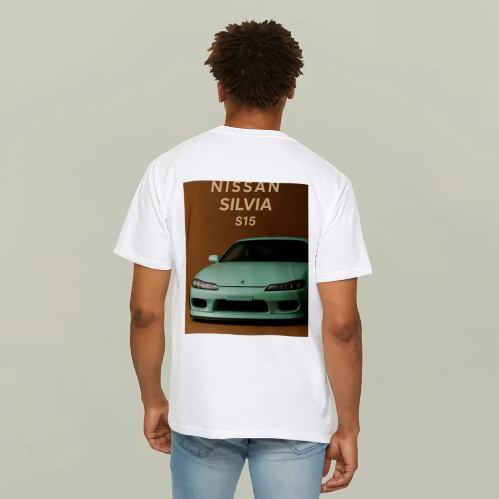 Nissan Silvia S15 Mint Green Brown Background – T-Shirts