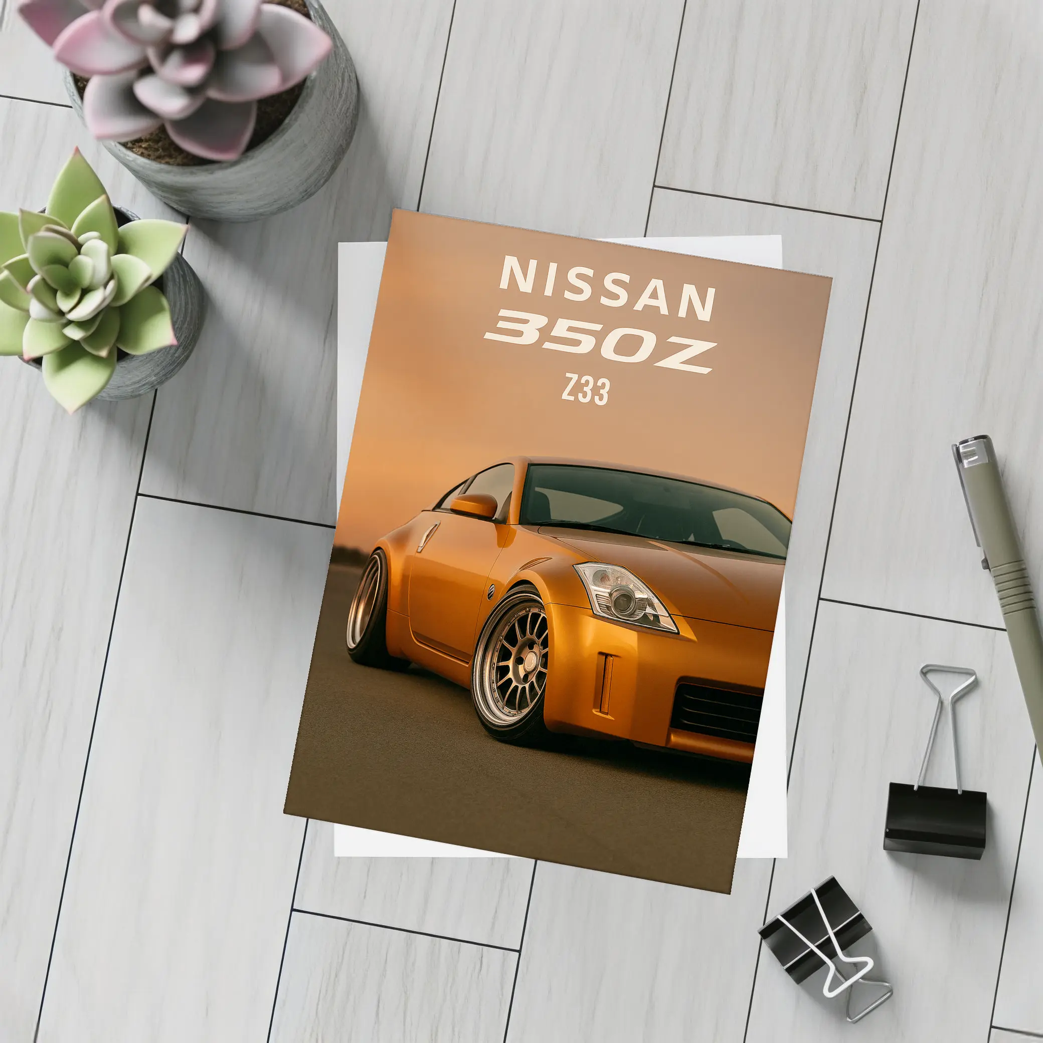 Nissan 350Z Z33 Orange Sunset Sky – Postcards