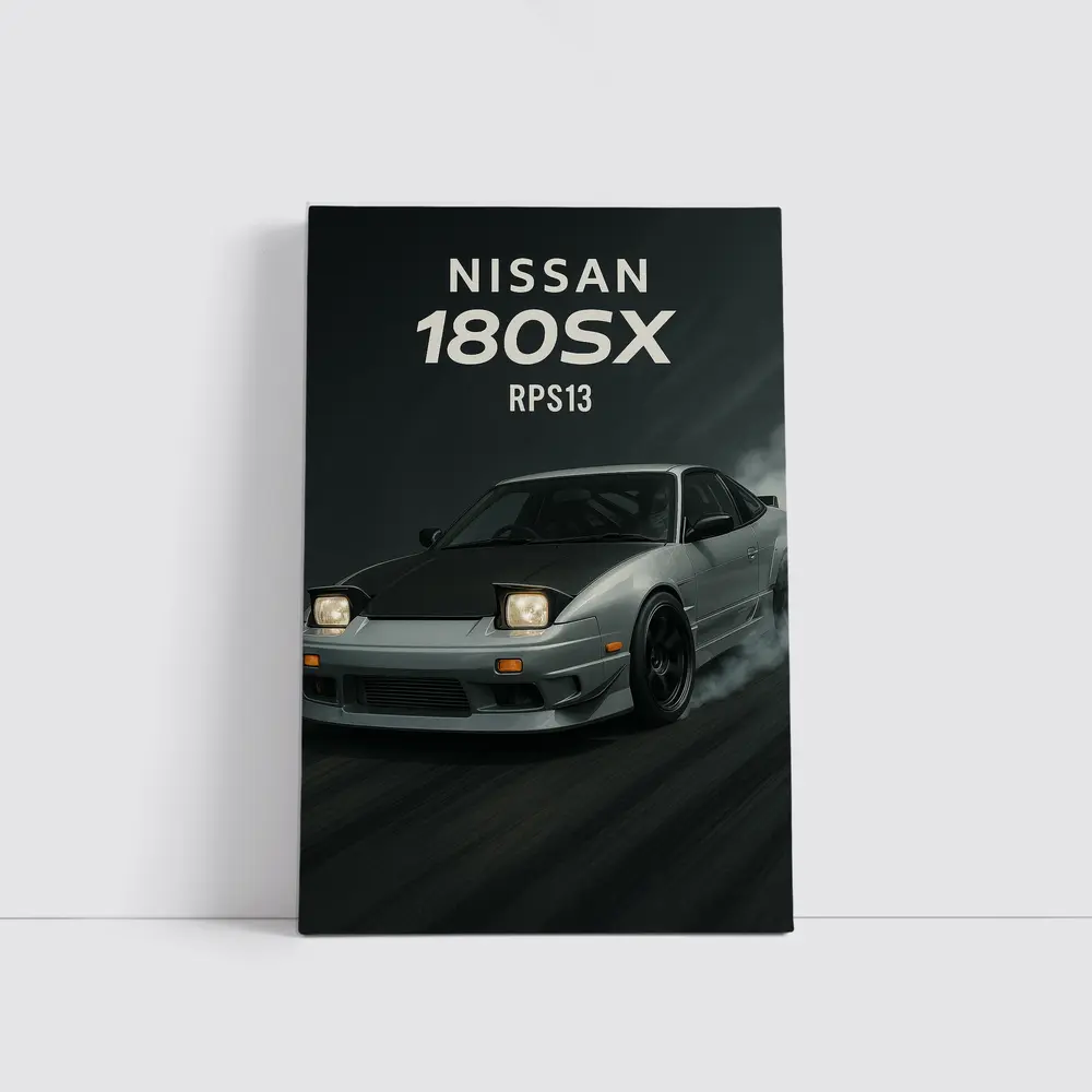 Nissan 180SX RPS13 Drifting Dark Smoke – Wall Art