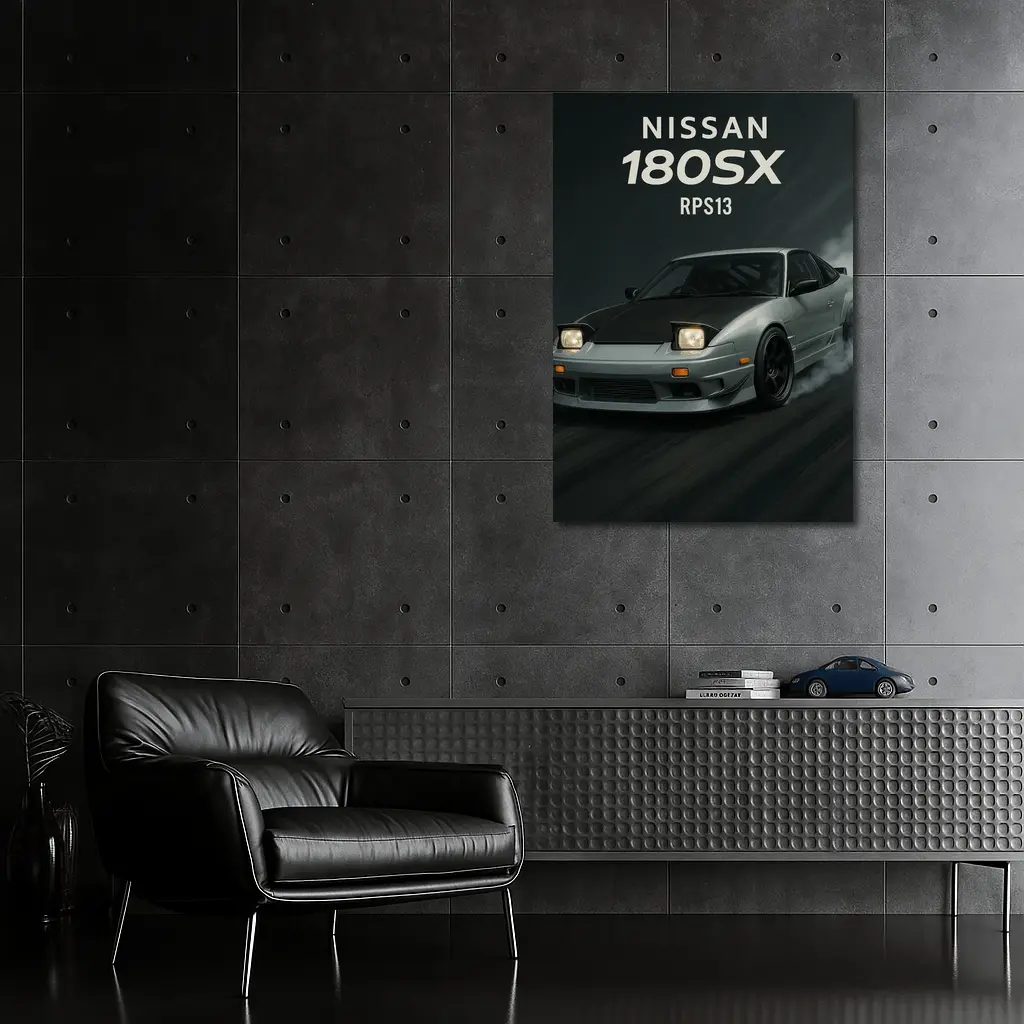 Nissan 180SX RPS13 Drifting Dark Smoke – Wall Art
