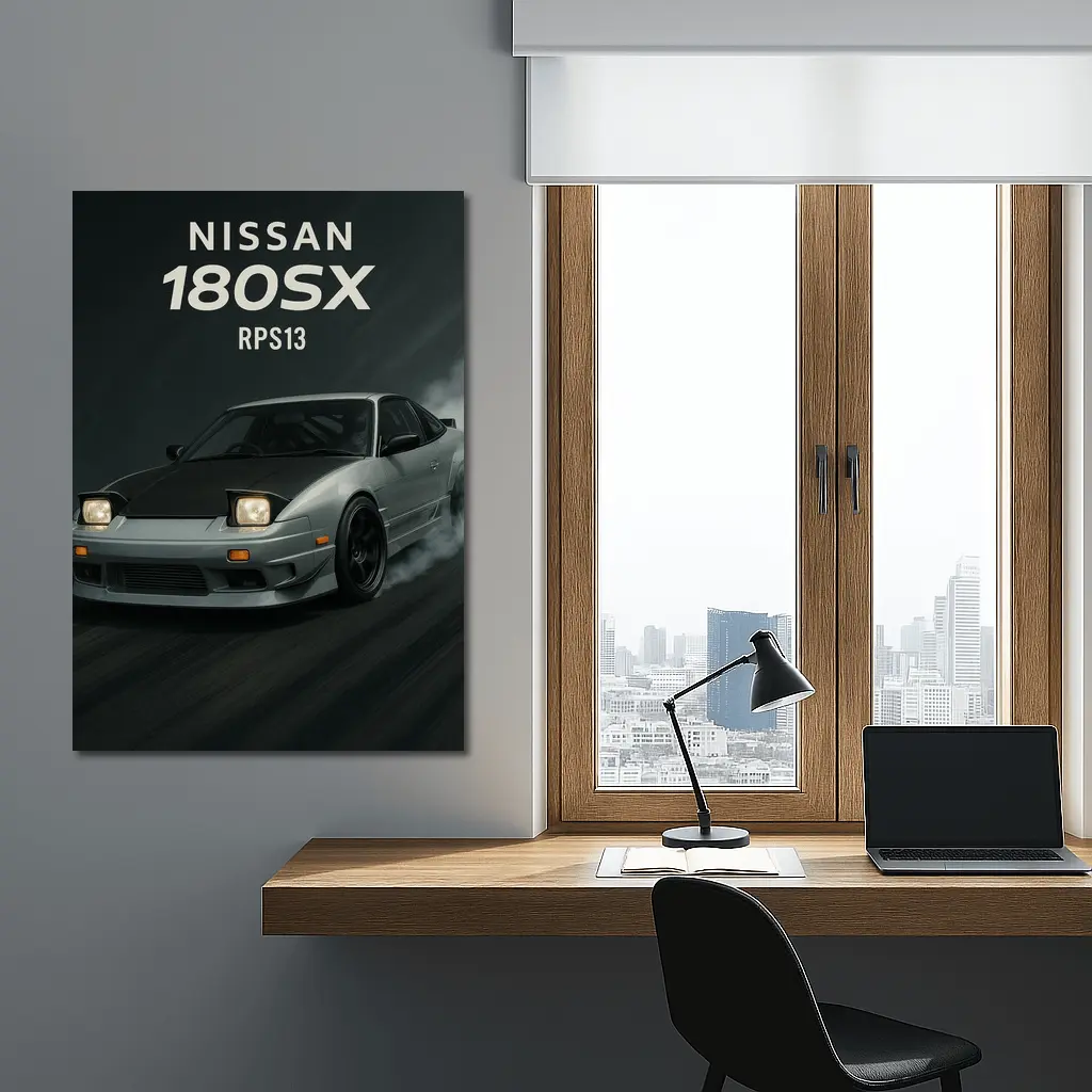 Nissan 180SX RPS13 Drifting Dark Smoke – Wall Art