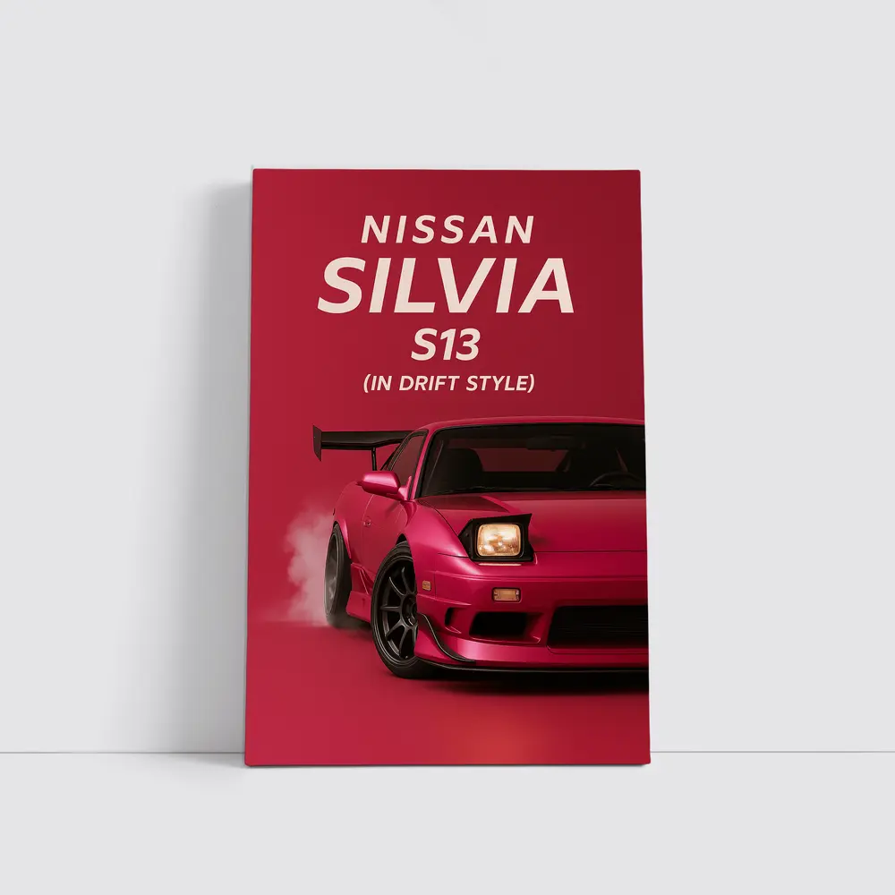 Nissan Silvia S13 Red Drift Style Art – Wall Art