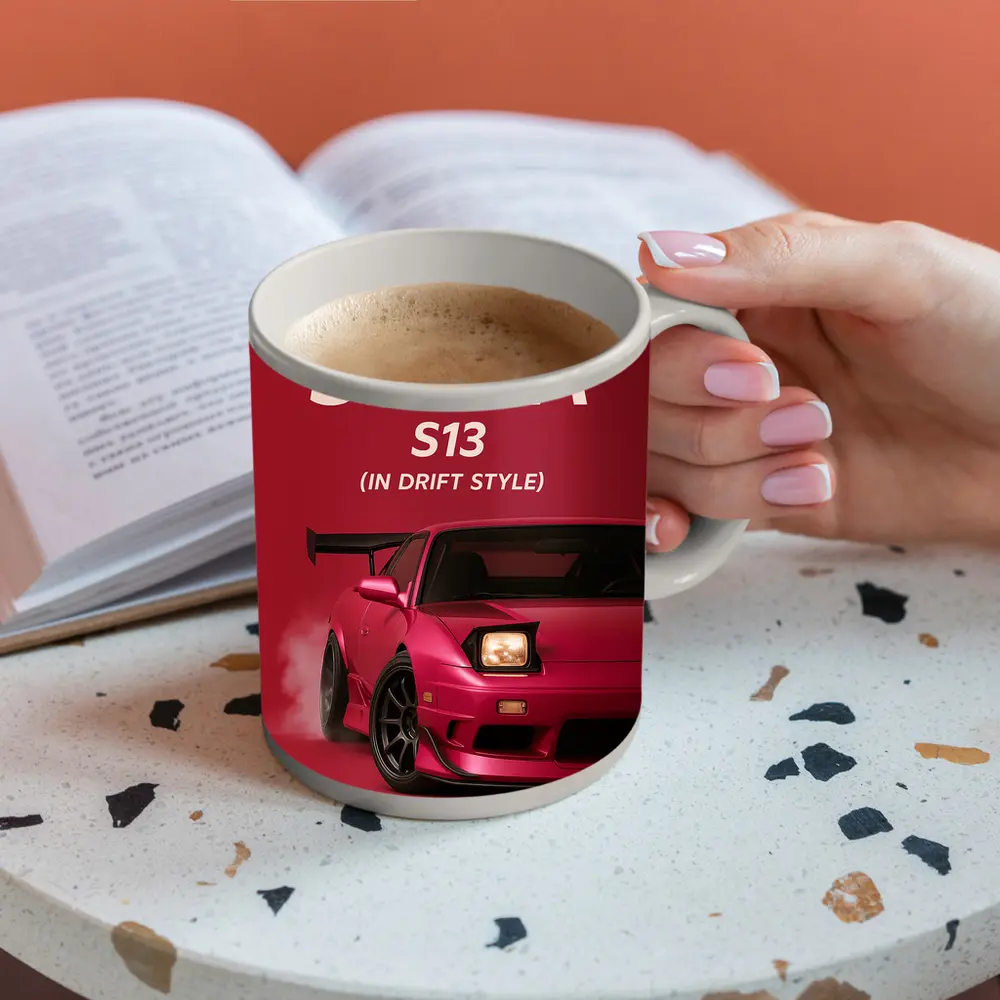 Nissan Silvia S13 Red Drift Style Art – Mugs