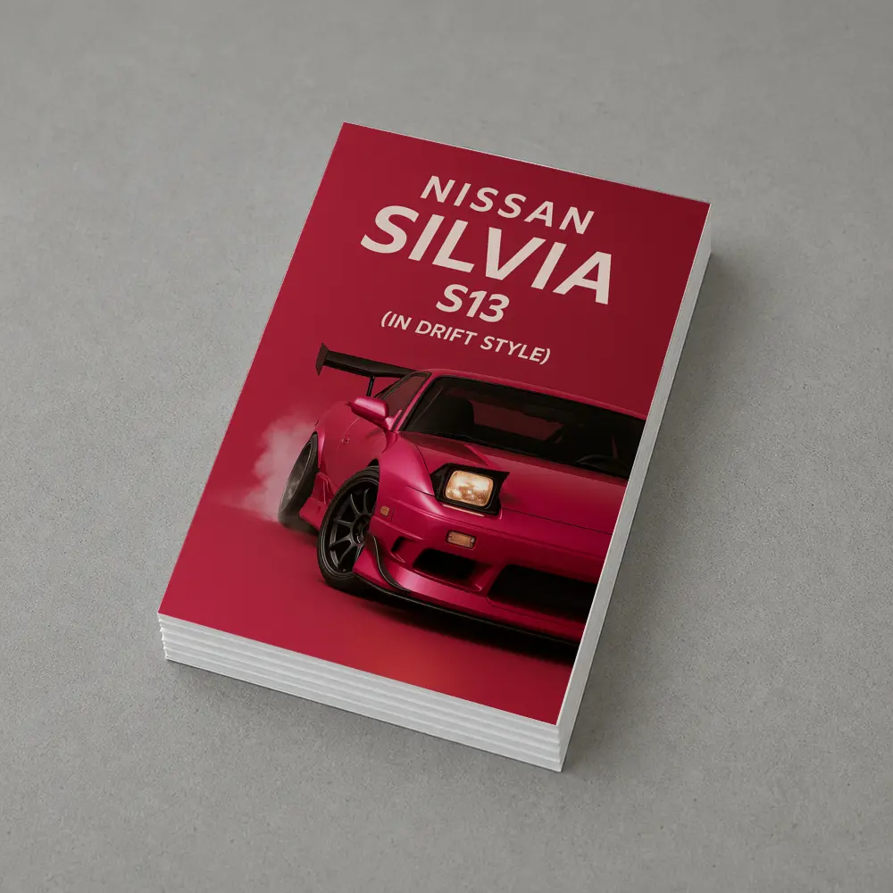 Nissan Silvia S13 Red Drift Style Art – Postcards