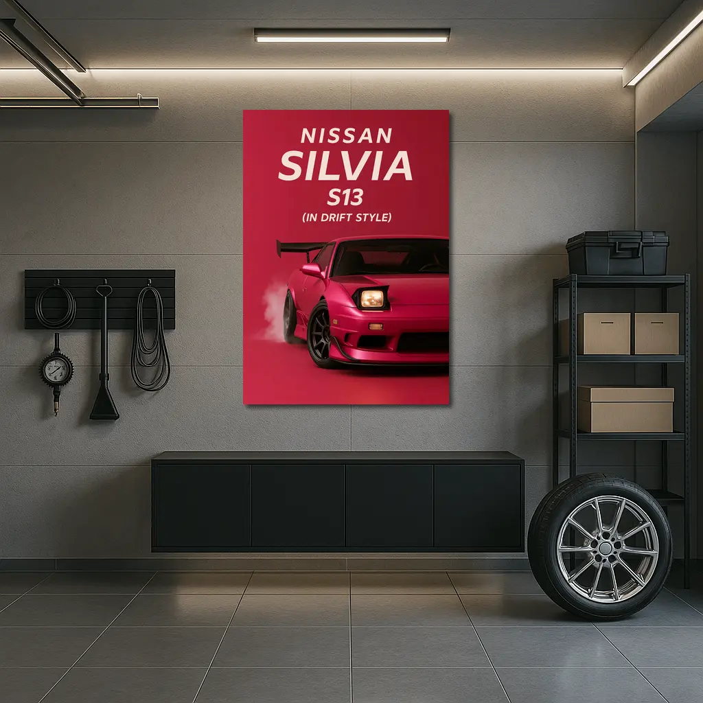 Nissan Silvia S13 Red Drift Style Art – Wall Art