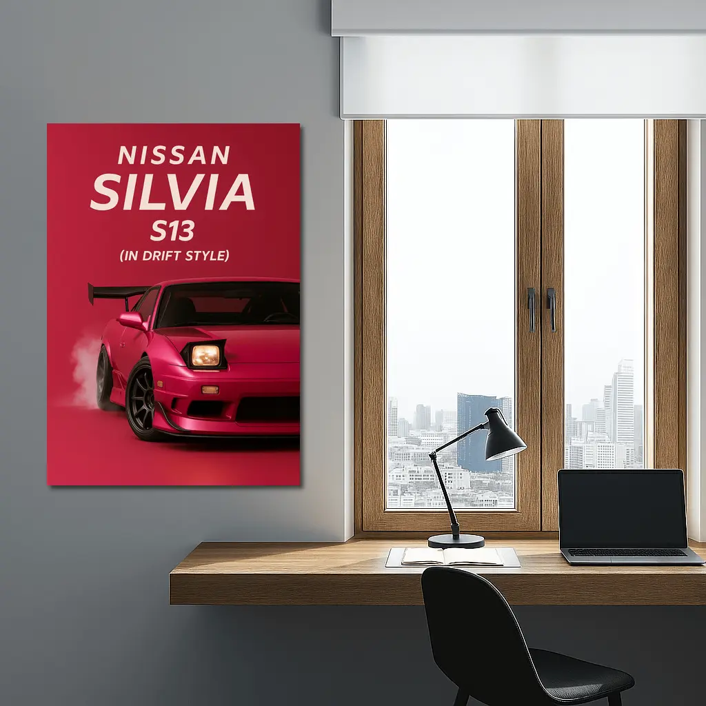Nissan Silvia S13 Red Drift Style Art – Wall Art