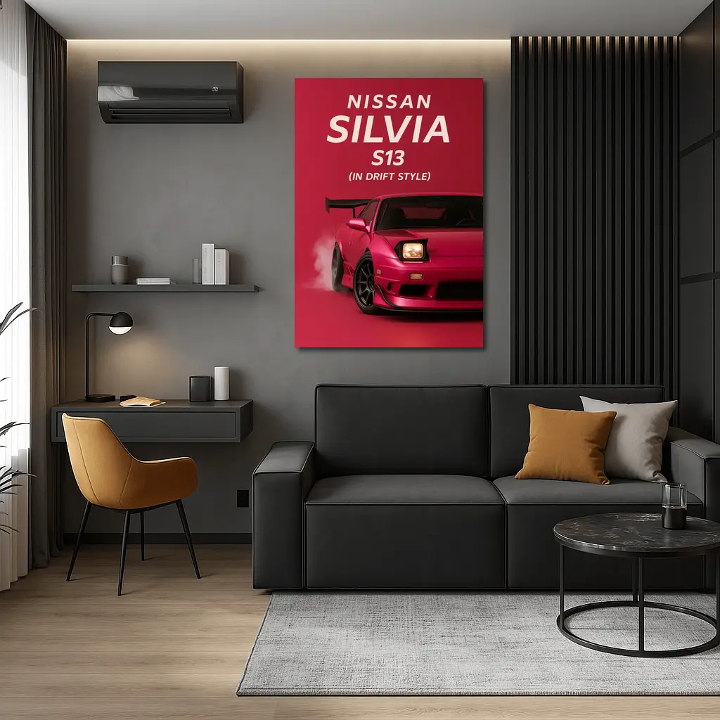 Nissan Silvia S13 Red Drift Style Art – Wall Art