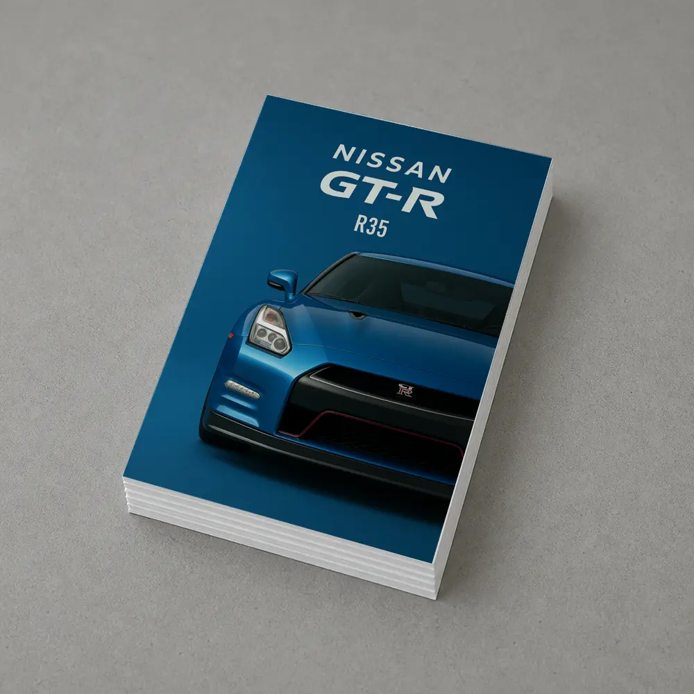 Nissan GT-R R35 Front View Blue – Postcards
