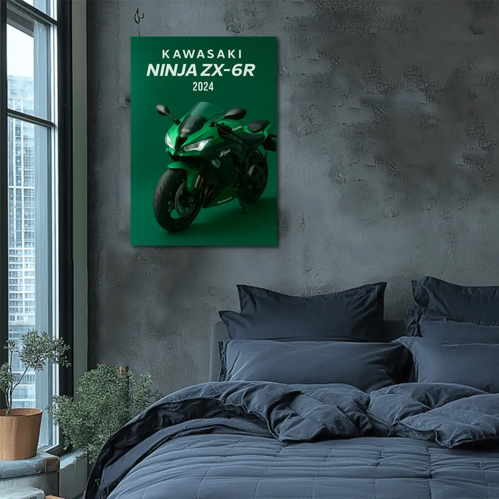 Kawasaki Ninja ZX-6R Green Sport Bike – Wall Art