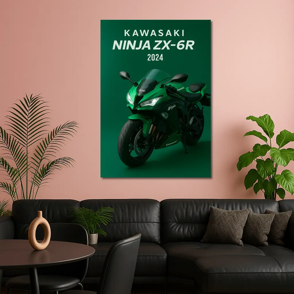Kawasaki Ninja ZX-6R Green Sport Bike – Wall Art