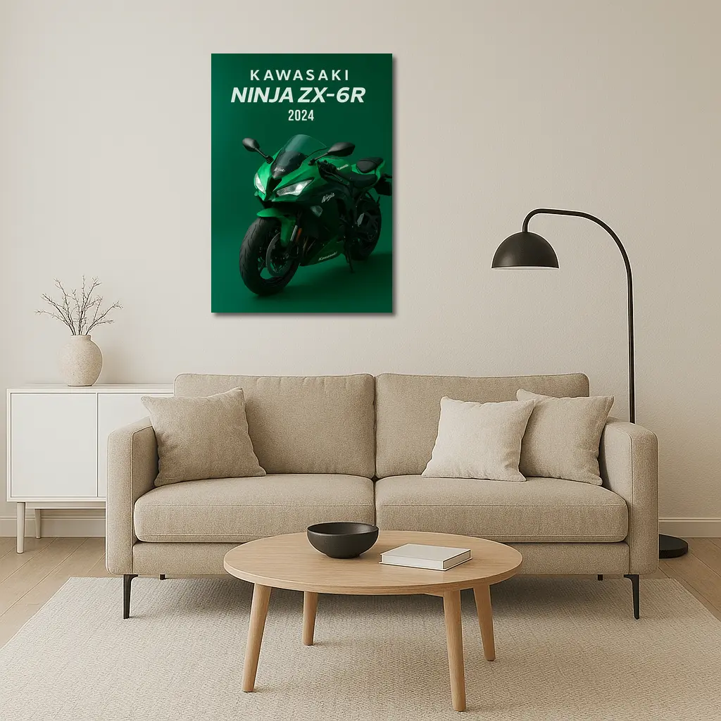 Kawasaki Ninja ZX-6R Green Sport Bike – Wall Art