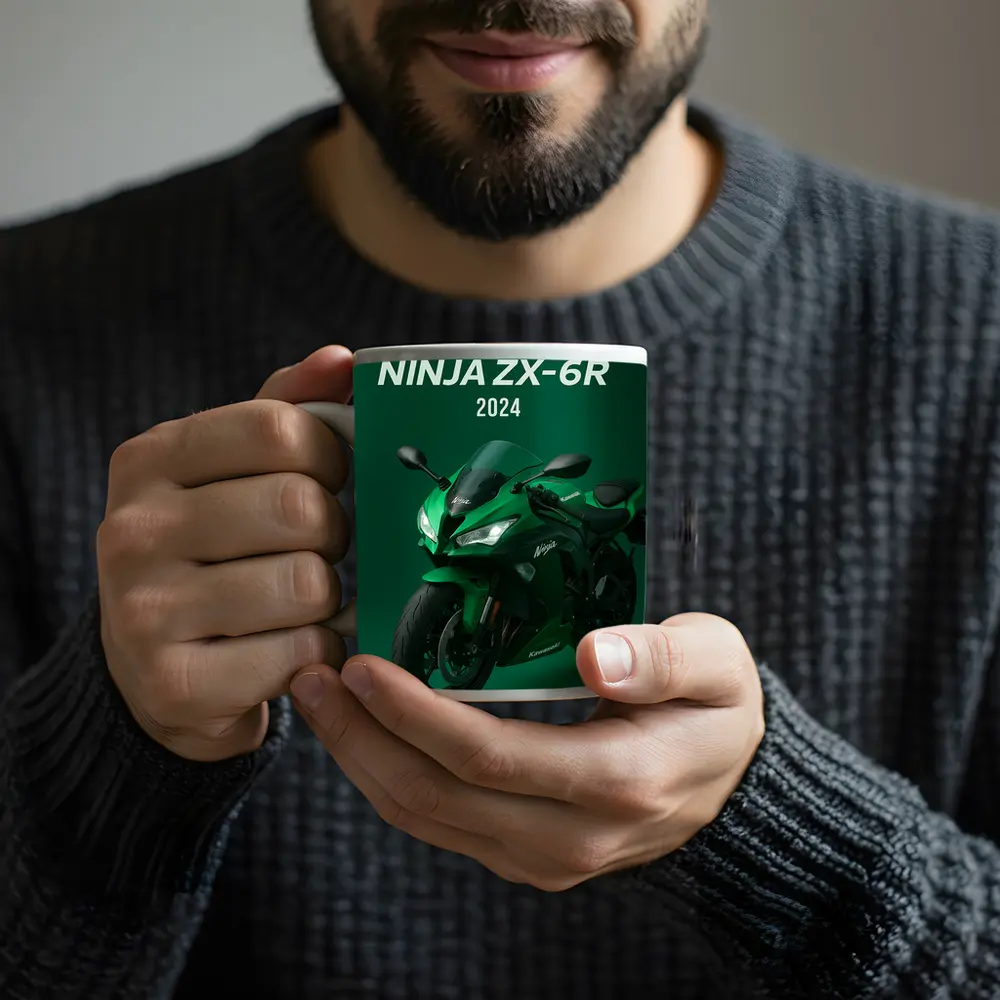 Kawasaki Ninja ZX-6R Green Sport Bike – Mugs