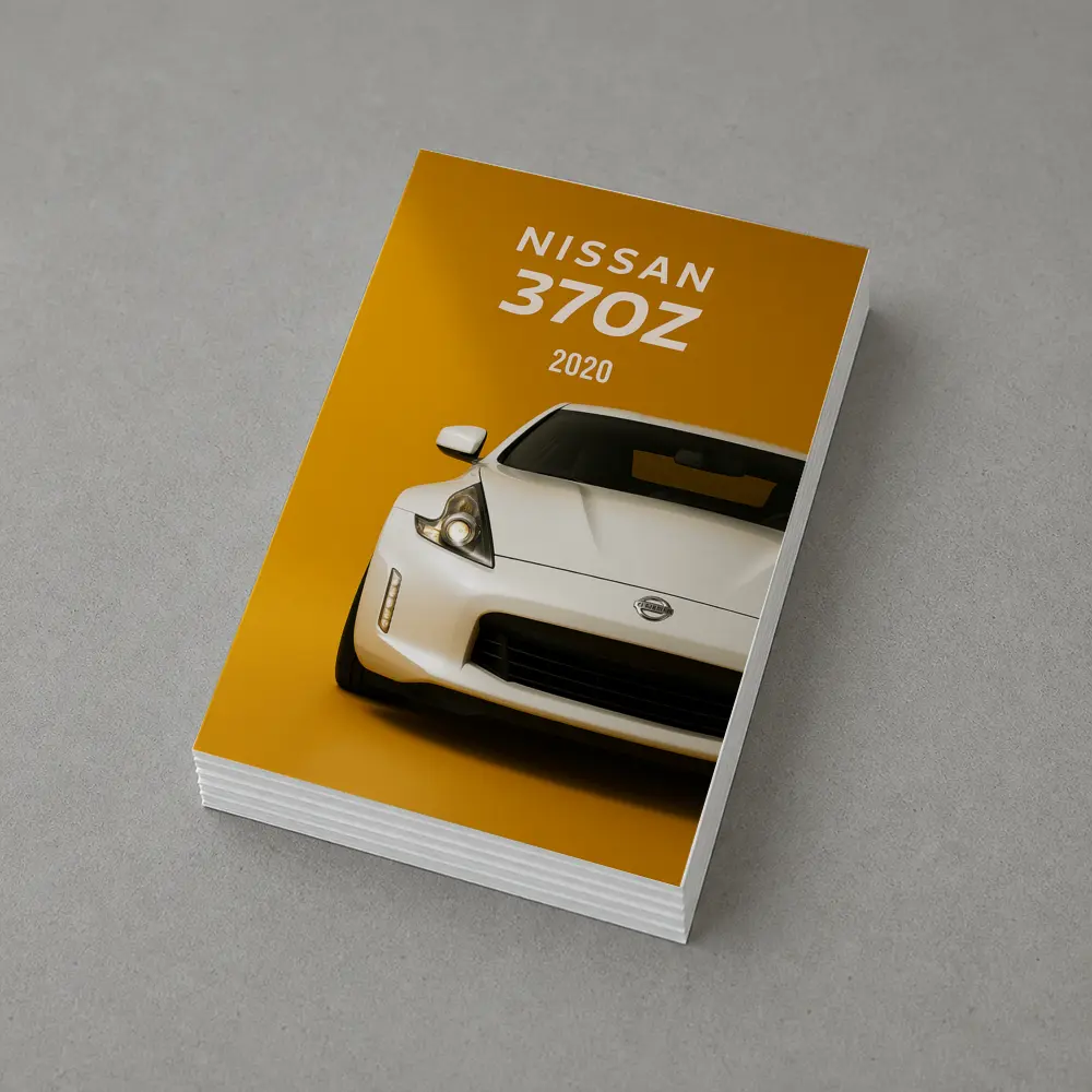 Nissan 370Z White Car Yellow Background – Postcards