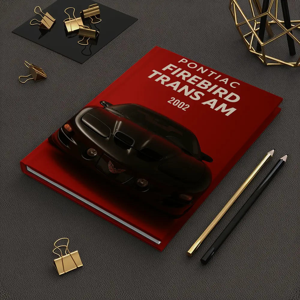 Pontiac Firebird Trans Am Red Background Art – Notebooks