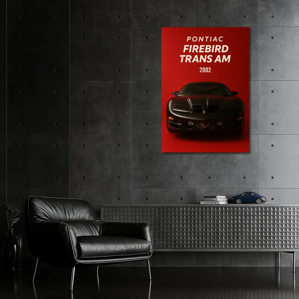 Pontiac Firebird Trans Am Red Background Art – Wall Art