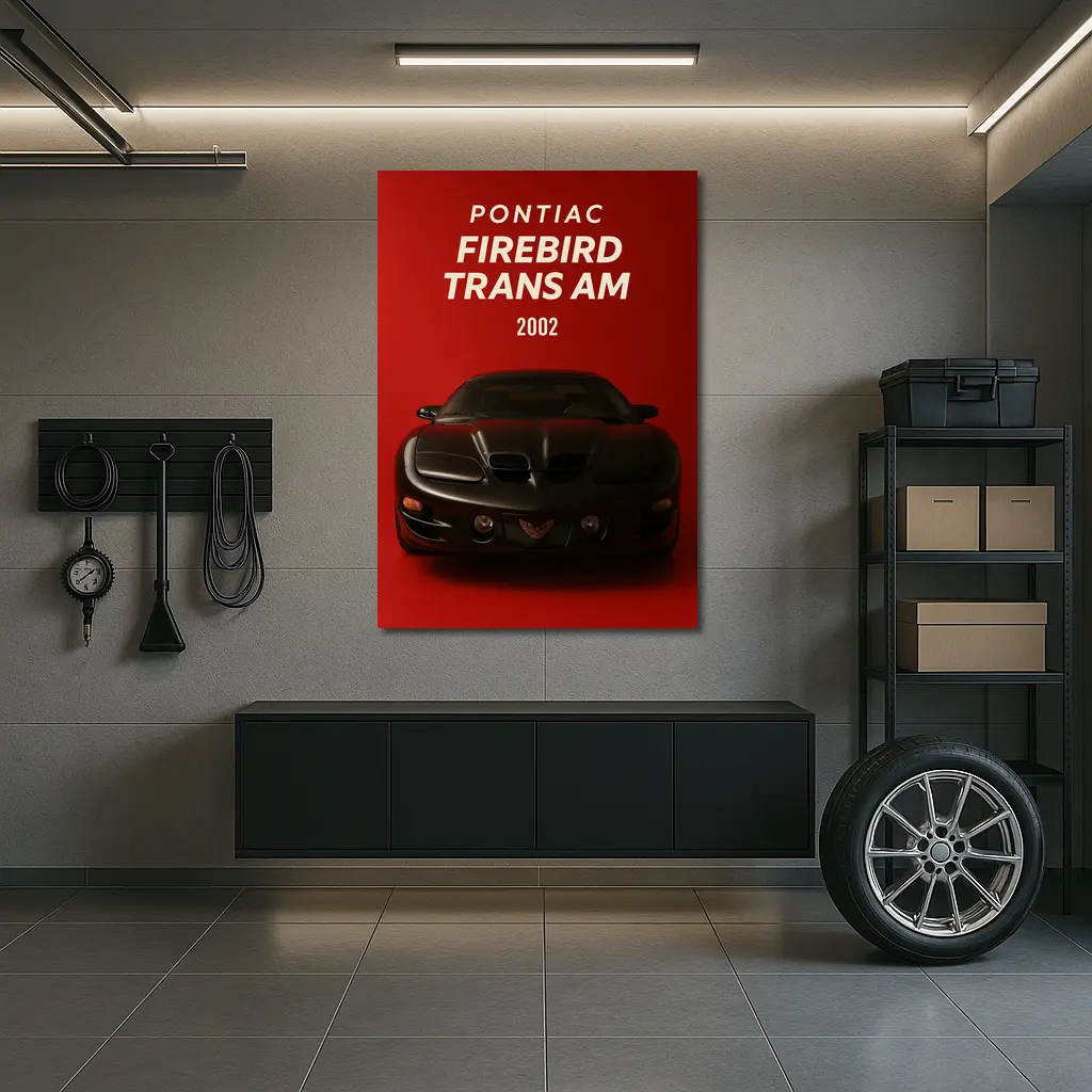 Pontiac Firebird Trans Am Red Background Art – Wall Art