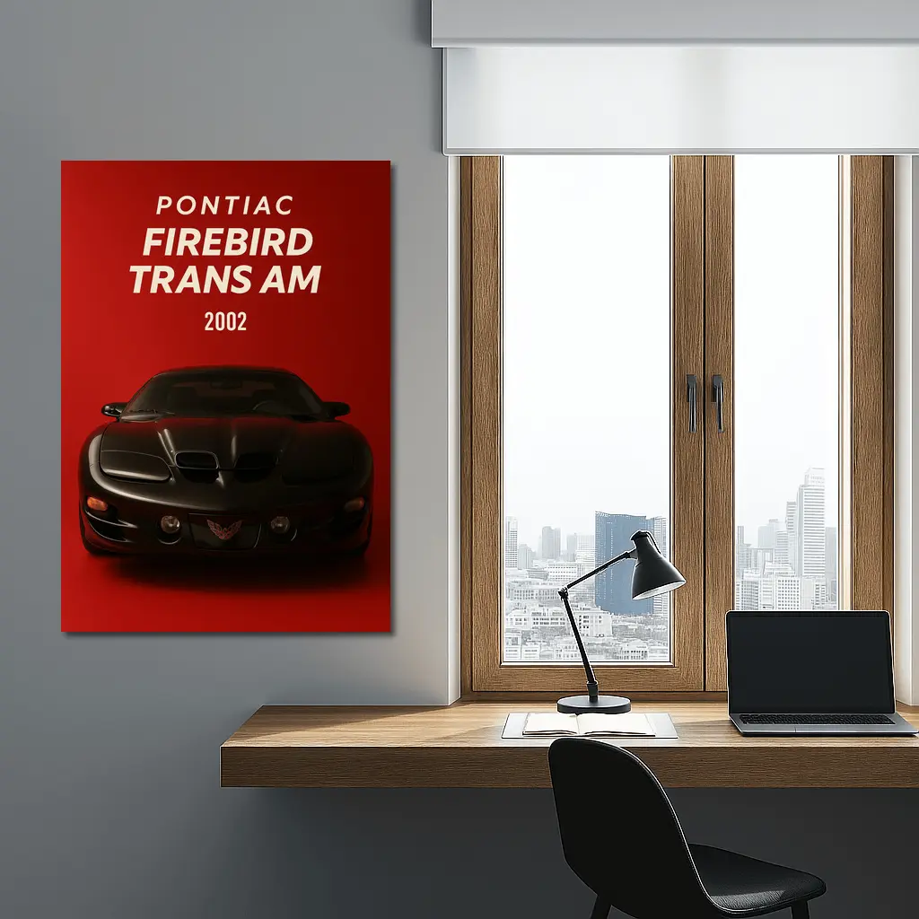 Pontiac Firebird Trans Am Red Background Art – Wall Art