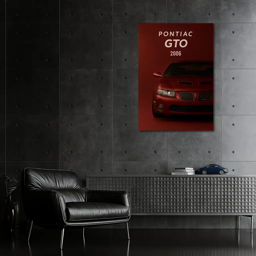 Pontiac GTO 2006 Deep Red Background – Wall Art
