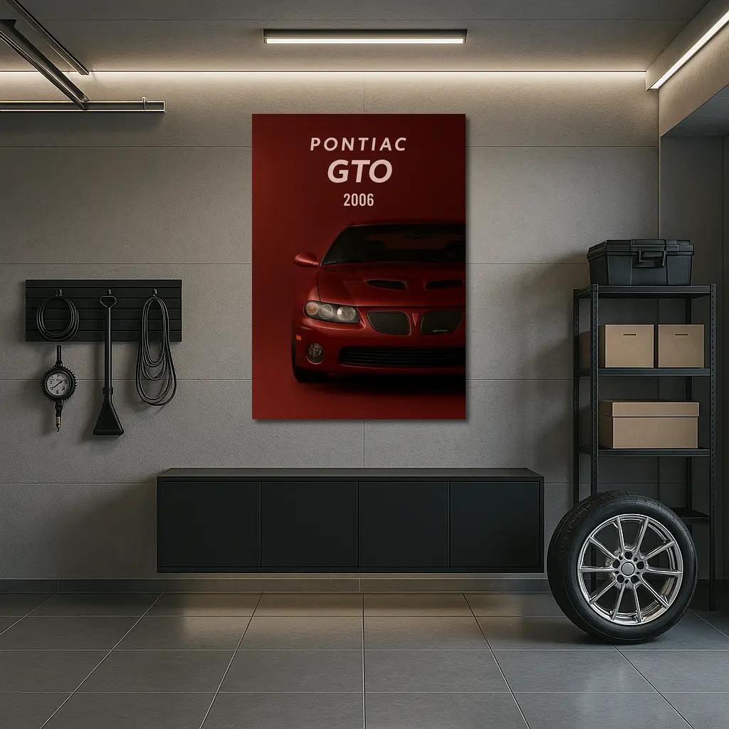 Pontiac GTO 2006 Deep Red Background – Wall Art