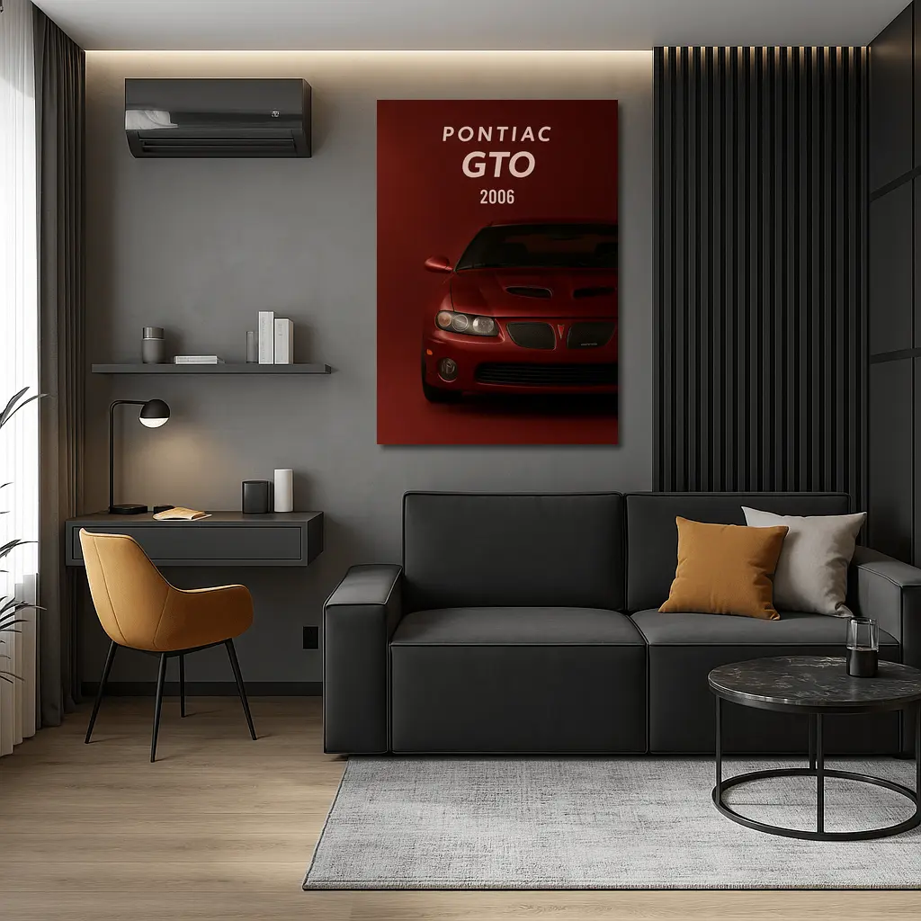 Pontiac GTO 2006 Deep Red Background – Wall Art