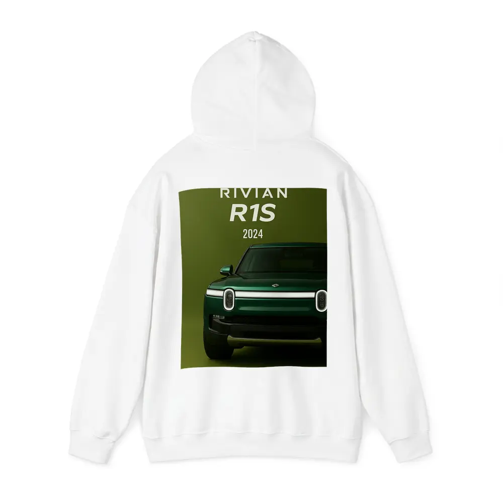 Rivian R1S Electric SUV Green Background – Hoodies
