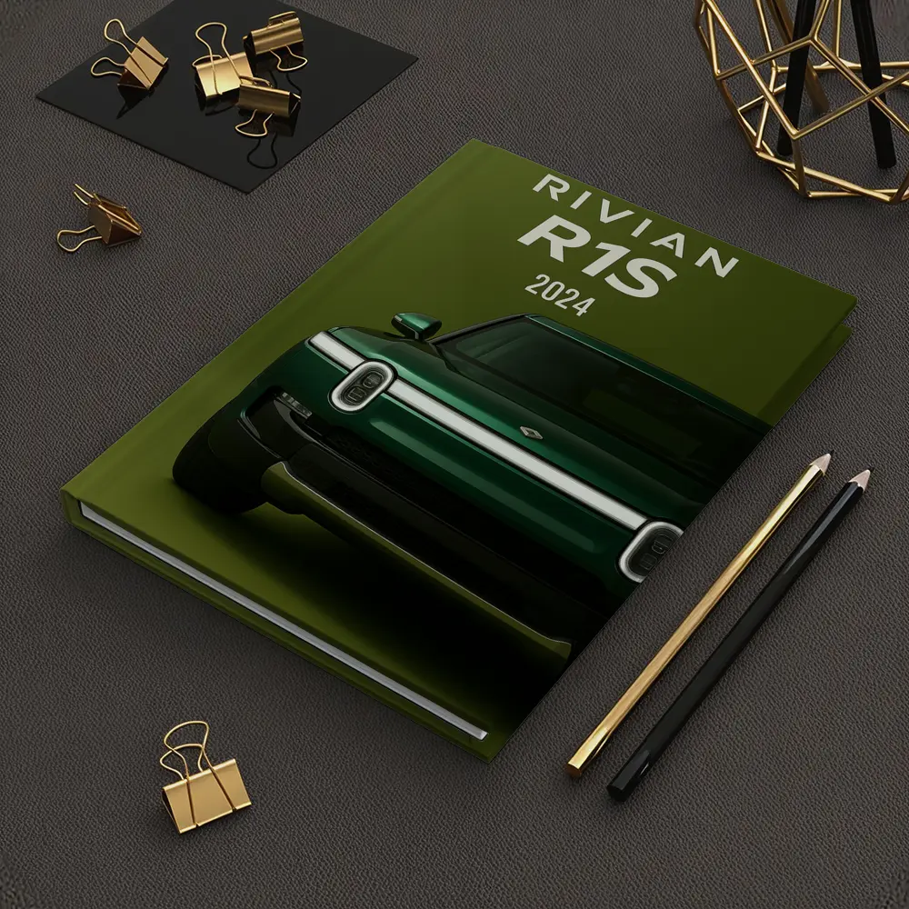 Rivian R1S Electric SUV Green Background – Notebooks