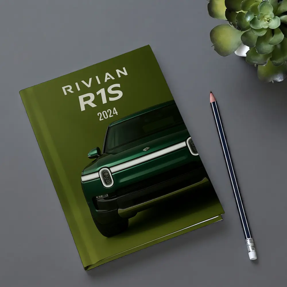 Rivian R1S Electric SUV Green Background – Notebooks