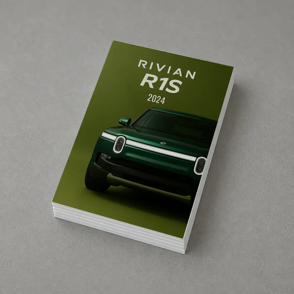 Rivian R1S Electric SUV Green Background – Postcards