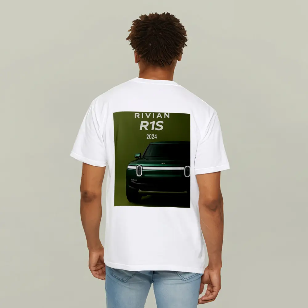 Rivian R1S Electric SUV Green Background – T-Shirts
